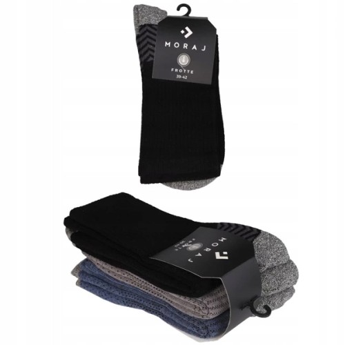 Męskie skarpety Moraj 3-pak CSD300-140 szary/granatowy/czarny