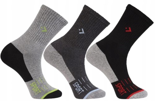 Męskie skarpety Moraj 3-pak CSD300-141 szary/c.szary/czarny