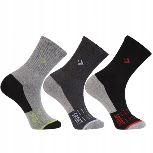 Męskie skarpety Moraj 3-pak CSD300-141 szary/c.szary/czarny
