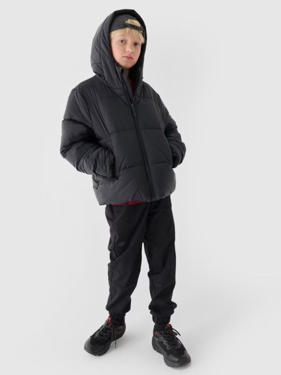 Chłopięca puchowa kurtka 4F DJAM463 20S czarny