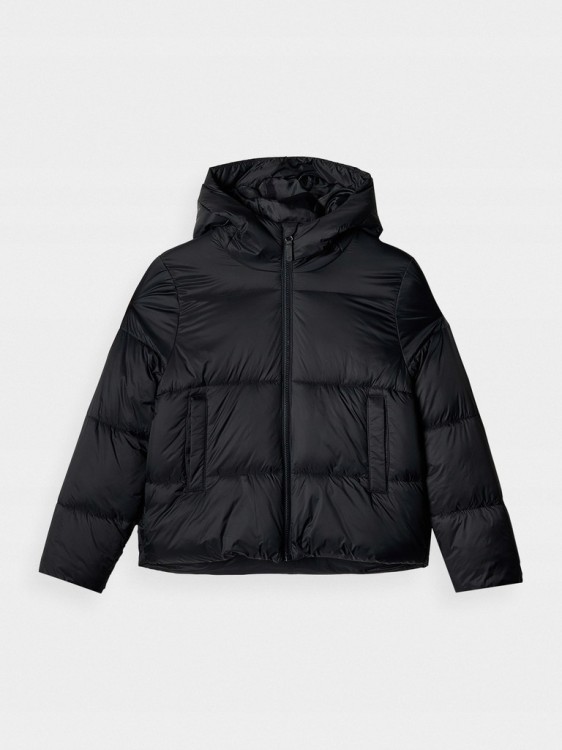 Chłopięca puchowa kurtka 4F DJAM463 20S czarny