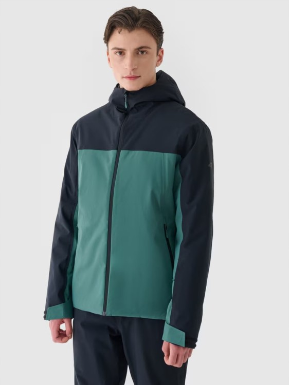 Męska kurtka narciarska 4F AW24 TJAM579 46S czarny/zielony