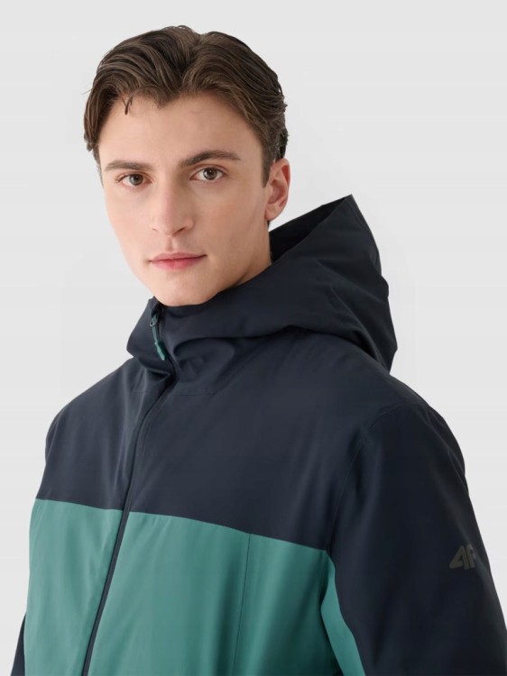 Męska kurtka narciarska 4F AW24 TJAM579 46S czarny/zielony