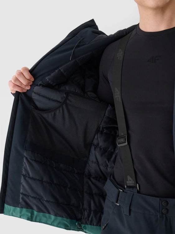 Męska kurtka narciarska 4F AW24 TJAM579 46S czarny/zielony