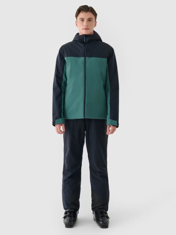 Męska kurtka narciarska 4F AW24 TJAM579 46S czarny/zielony