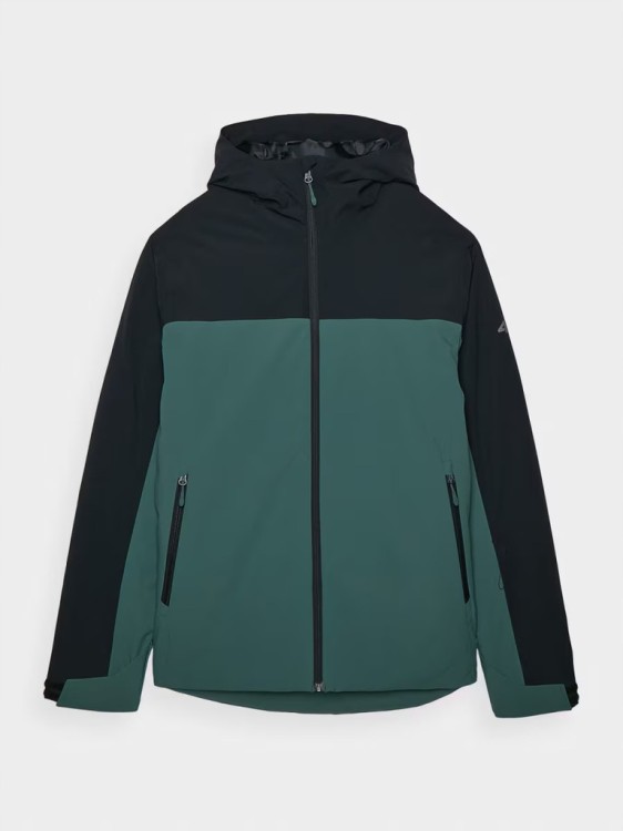 Męska kurtka narciarska 4F AW24 TJAM579 46S czarny/zielony