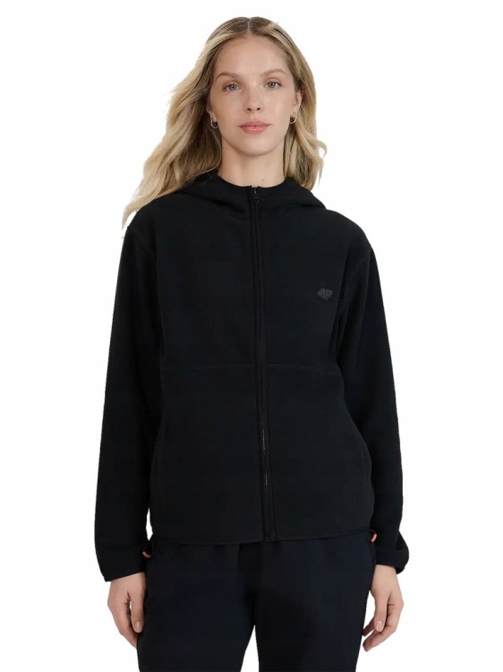 Damski polar 4F bluza polarowa z kapturem FLEF315 20S czarny