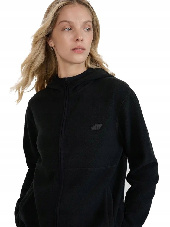 Damski polar 4F bluza polarowa z kapturem FLEF315 20S czarny