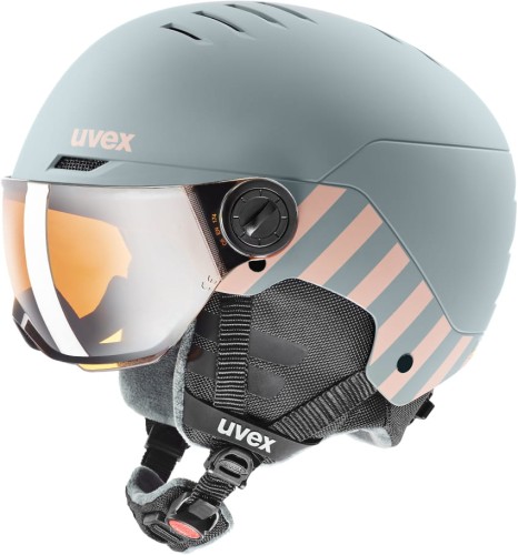 Dziecięcy kask narciarski Uvex ROCKET JR VISOR 566/263/7005 j.szary mat/pudrowy różowy.jpg
