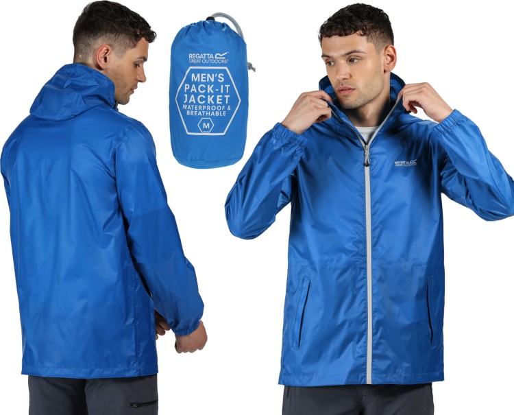 Męska kurtka trekkingowa Regatta PACK IT JKT III RMW281 niebieska XXL.JPG