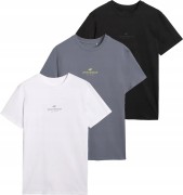 Koszulka męska 4F T-shirt sportowy 3-pak TSHM2961 20S+32S+10S czarny/denim/biały