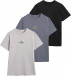 Koszulka męska 4F T-shirt sportowy 3-pak TSHM2961 20S+32S+25S  czarny/denim/szary