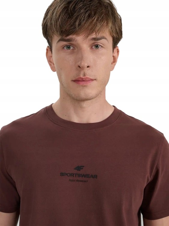 Męska koszulka 4F T-shirt TSHM2961 80S brązowy
