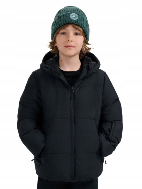 Chłopięca kurtka puchowa 4F narciarska TJAM0822 20S czarny