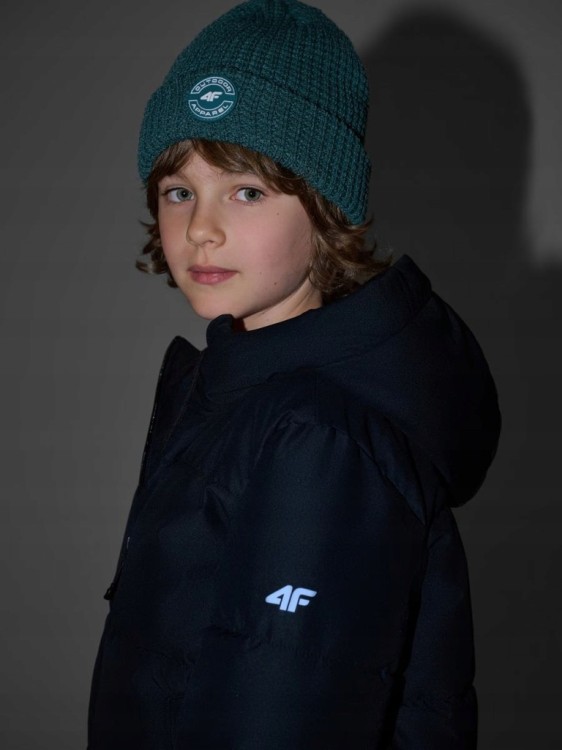 Chłopięca kurtka puchowa 4F narciarska TJAM0822 20S czarny