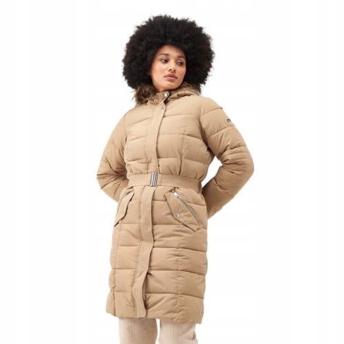 Damski ocieplany płaszcz zimowy z kapturem Regatta RWN252 2M6 beż XL 42