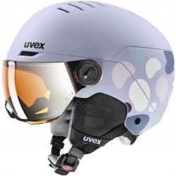  Juniorski kask narciarski Uvex ROCKET JR VISOR 56/6/263/00 srebrny/fioletowy