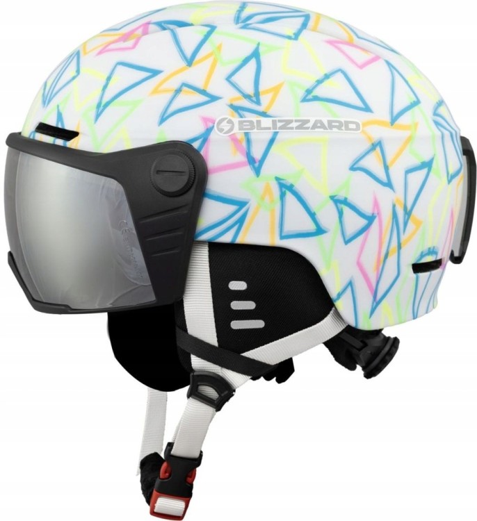 Dziecięcy kask narciarski Blizzard Flash Visor junior 25404001 biały