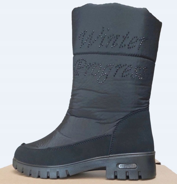 Damskie buty śniegowce Progress PROGJ-22-137 czarny