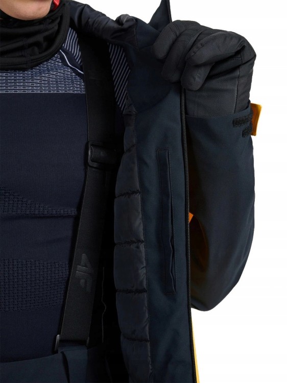 Męska kurtka narciarska 4F TJAM0787 70S czarny/pomarańczowy