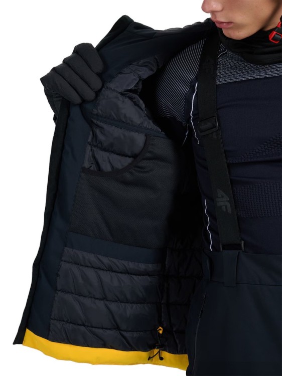 Męska kurtka narciarska 4F TJAM0787 70S czarny/pomarańczowy