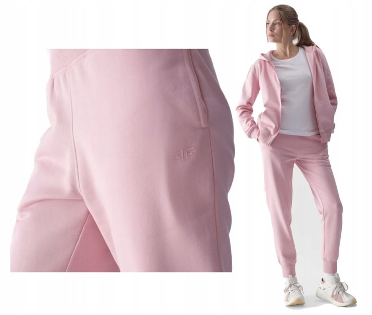Damskie spodnie dresowe 4F TROF0946 różowe 56S XXL