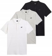 Męski komplet koszulek polo 4F polówka męska 3-pak PTSM366 10S+27M+20S