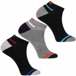 Męskie skarpety bawełniane stopki MORAJ 3-pak CSM240-080 czarny/szary