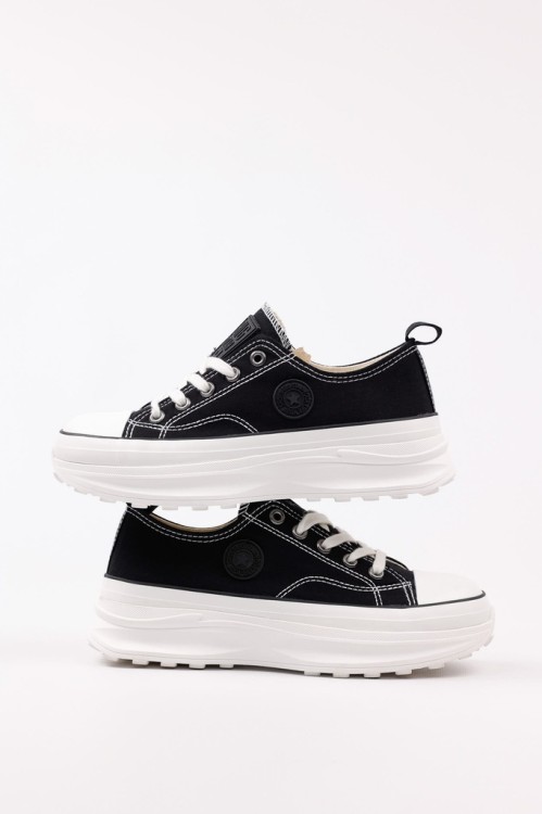 Damskie buty Big Star trampki na wysokiej podeszwie NN274125 czarny/biały