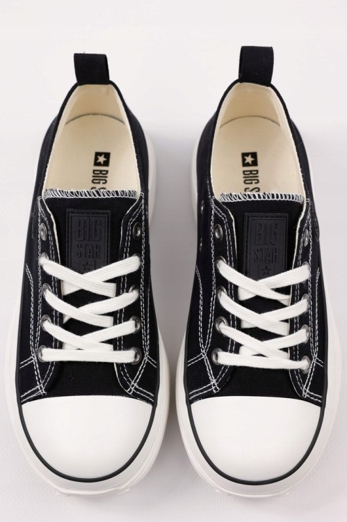 Damskie buty Big Star trampki na wysokiej podeszwie NN274125 czarny/biały