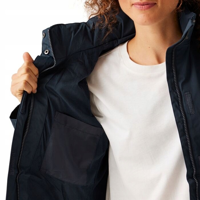 Damska kurtka przeciwdeszczowa z kapturem Regatta RWW271 540 granatowy