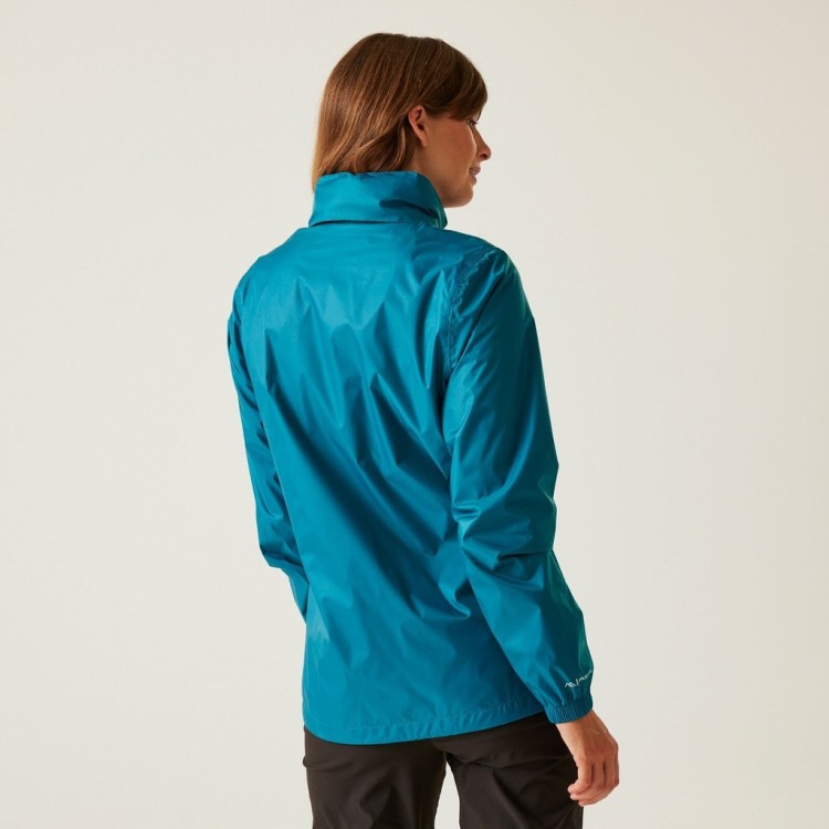 Damska kurtka przeciwdeszczowa z kapturem Regatta RWW304 C5M turkusowy