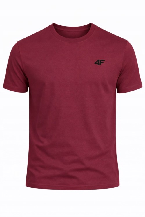 Męska koszulka 4F T-shirt bawełniany TSHM3986 60S bordowy