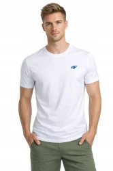 Męska koszulka 4F T-shirt bawełniany TSHM3986 10S biały