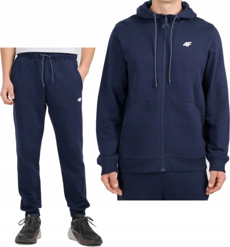 Męski dres sportowy 4F SWSM2550+TRM1673 31S granatowy