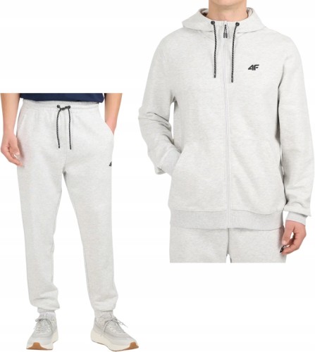 Męski dres sportowy 4F SWSM2550+TRM1673 27M j.szary