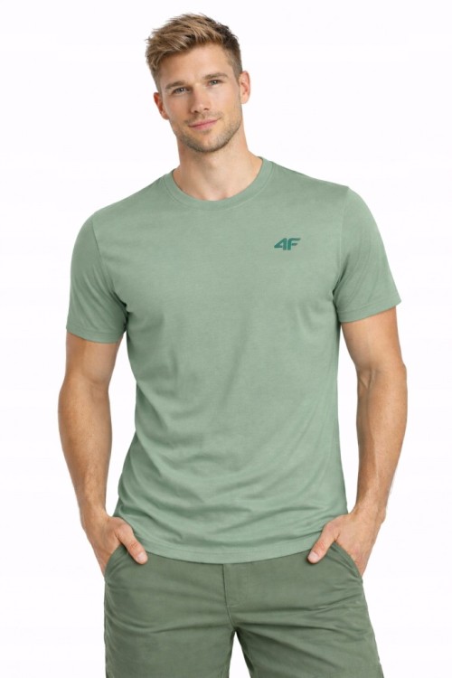Męska koszulka zestaw 3 sztuk 4F T-shirt 3-pak TSHM3986 41S+43S+10S j.zielony/c.zielony/biały