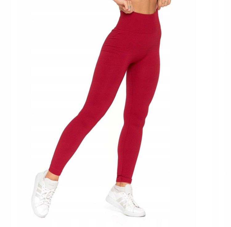 Damskie legginsy prążkowane Moraj RDL1000-020 czerwony