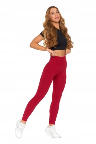 Damskie legginsy prążkowane Moraj RDL1000-020 czerwony