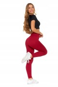 Damskie legginsy prążkowane Moraj RDL1000-020 czerwony