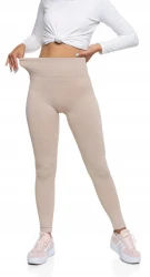 Damskie legginsy prążkowane Moraj RDL1000-020 beżowy