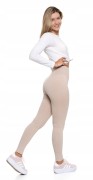 Damskie legginsy prążkowane Moraj RDL1000-020 beżowy