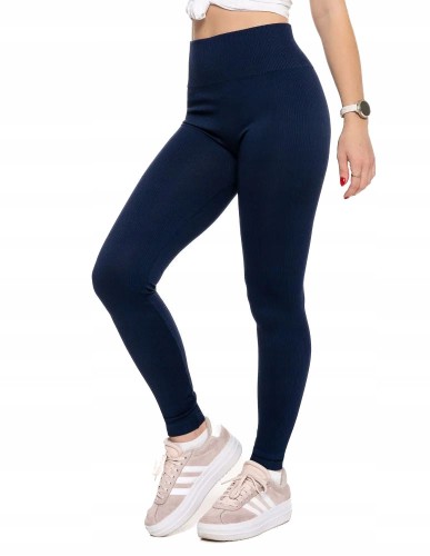 Damskie legginsy prążkowane Moraj RDL1000-020 granatowy