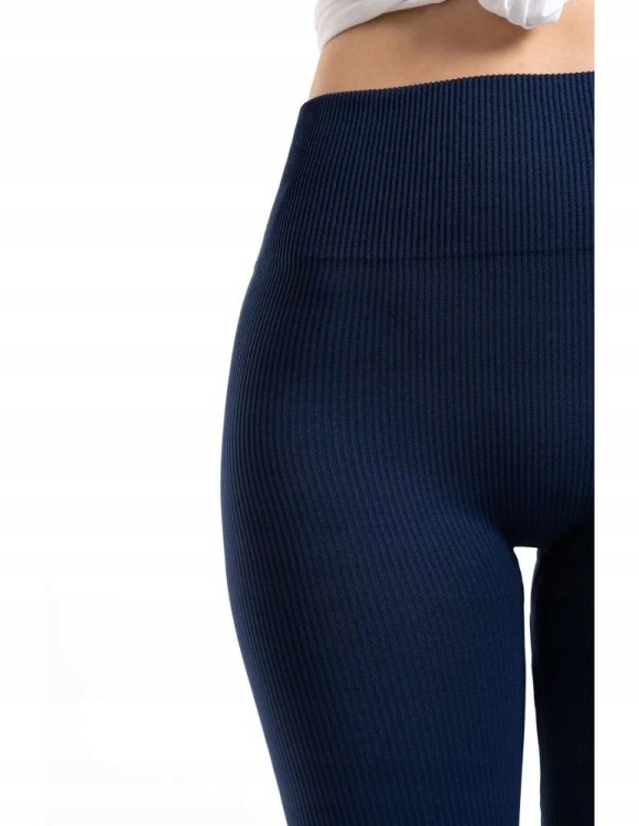 Damskie legginsy prążkowane Moraj RDL1000-020 granatowy