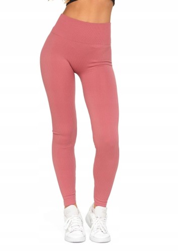 Damskie legginsy prążkowane Moraj RDL1000-020 różowy