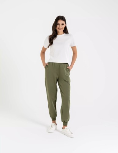 Damskie spodnie dresowe Moraj OSD2500-008 khaki