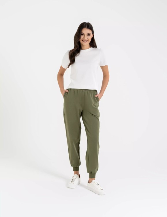Damskie spodnie dresowe Moraj OSD2500-008 khaki