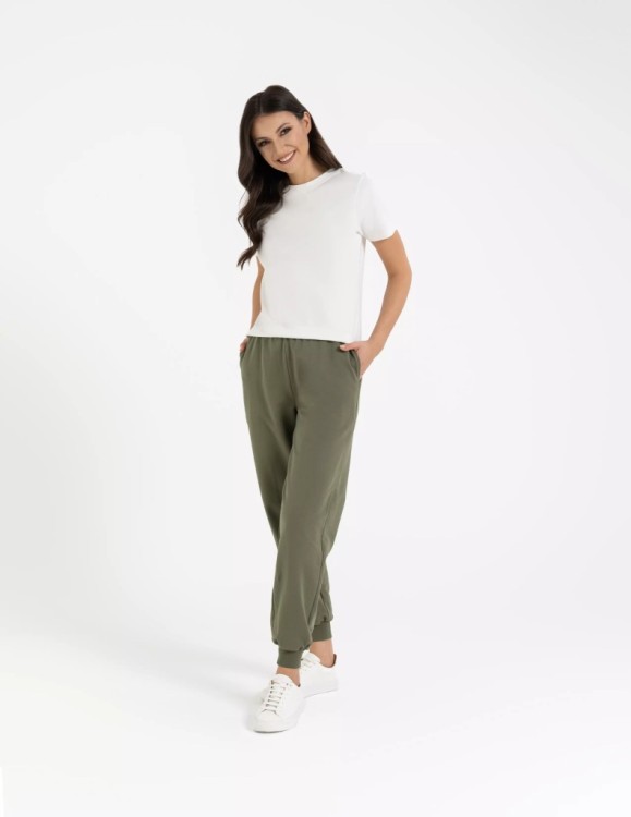 Damskie spodnie dresowe Moraj OSD2500-008 khaki