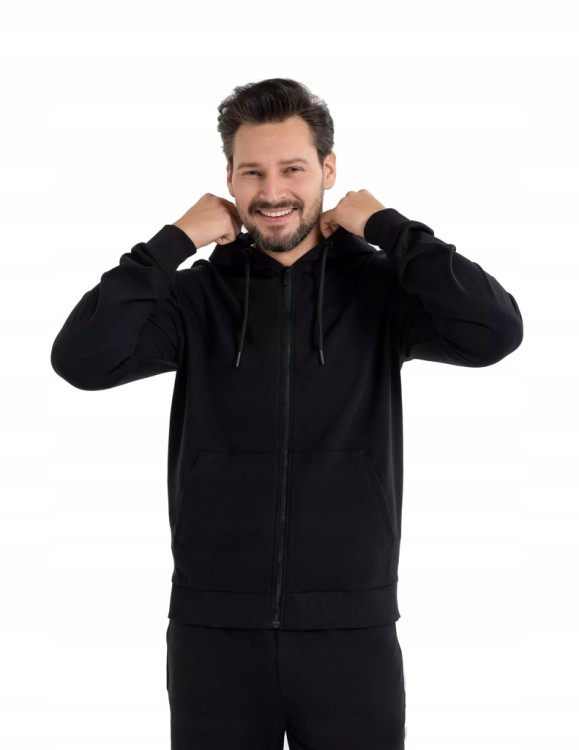 Męski dres sportowy Moraj OBM4400-001+OSM3400-001 czarny