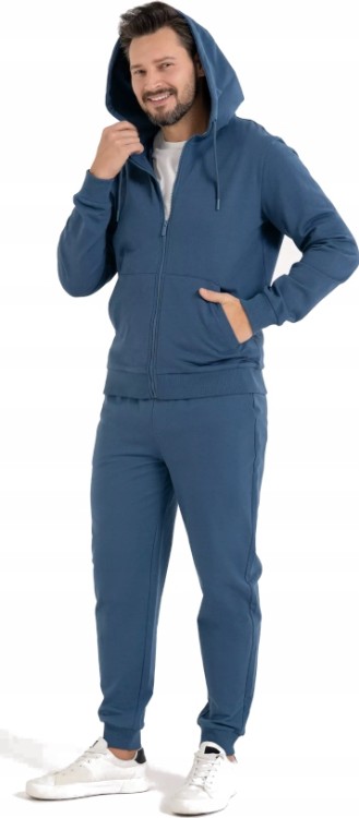 Męski dres sportowy Moraj OBM4400-001+OSM3400-001 niebieski